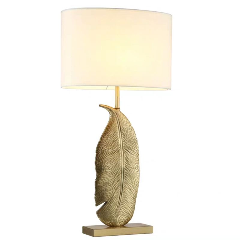 Настольная лампа Leaf Brass Table Lamp Золотой Белый Черный в Краснодаре | Loft Concept 