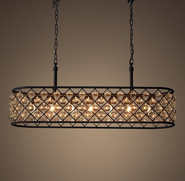 Люстра RH Spencer Rectangular Chandelier 100 Черный в Краснодаре | Loft Concept 