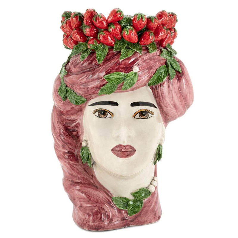 Ваза VASE STRAWBERRIES HEAD LADY BIG Red Бургундский красный в Краснодаре | Loft Concept 