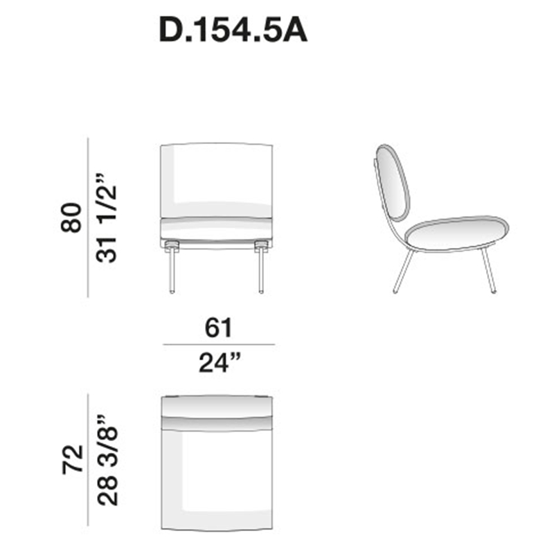 Дизайнерское кресло без подлокотников Gio Ponti ROUND D.154.5 Armchair в Краснодаре