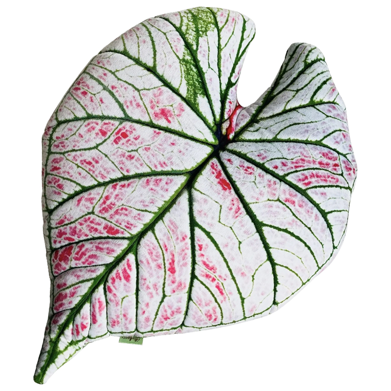 Декоративная подушка Botanical Cushion Caladium Rosebud Зеленый Бежевый Розовый в Краснодаре | Loft Concept 