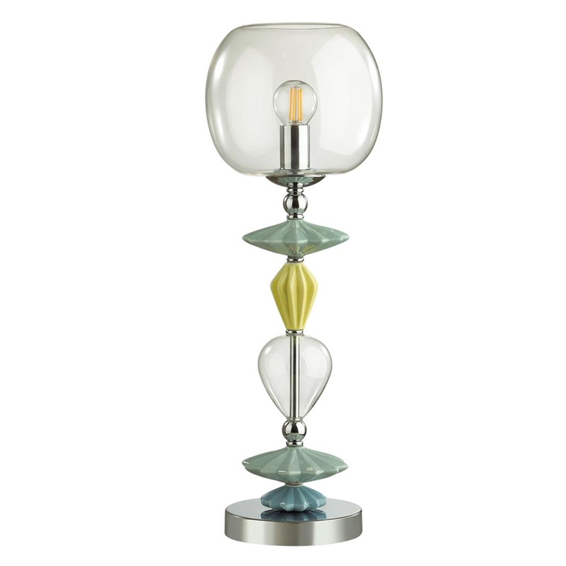 Настольная лампа Iris Glass Table lamp Candy chrome Прозрачный (Transparent) Желтый Зеленый Хром Голубой в Краснодаре | Loft Concept 