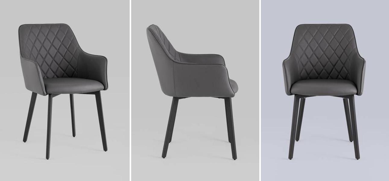 Стул Seoul Chair Серая Экокожа - фото