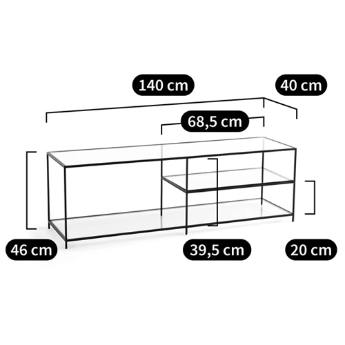 ТВ-тумба из стекла и металла Tingey Metal Glass TV Stand в Краснодаре