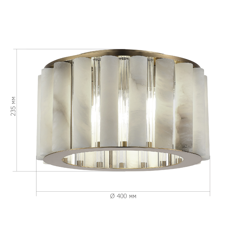 Потолочный светильник из стекла и премиального алебастра Ravishment в Краснодаре
