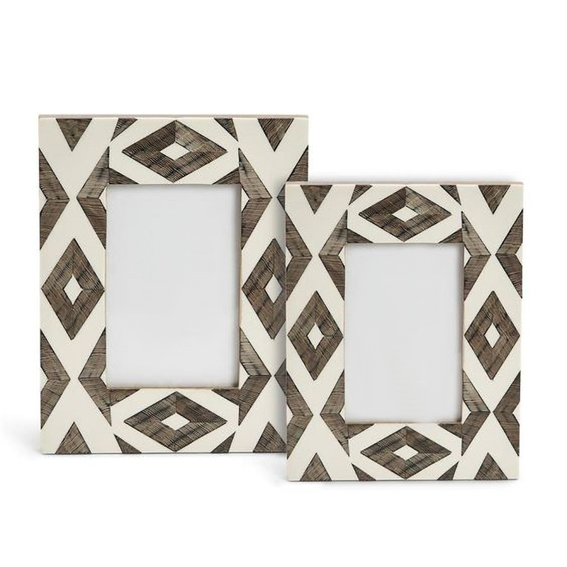 Фоторамка кость Ethnic Indian Wood Bone Inlay photo frame ivory ( слоновая кость ) Коричневый в Краснодаре | Loft Concept 