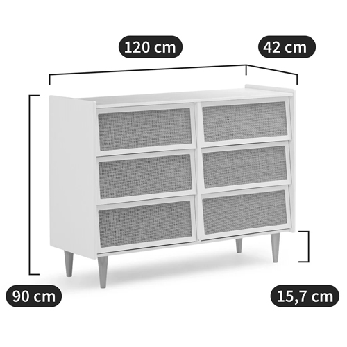 Комод с 6-ю ящиками из плетеного ротанга Remi Green Wicker Furniture Комод с 6-ю ящиками из плетеного ротанга Remi Green Wicker Furniture в Краснодаре