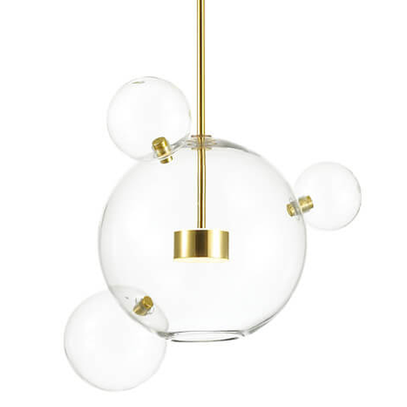 Подвесной светильник Transparent Bubble Pendant Gold 3 Глянцевое золото Прозрачный в Краснодаре | Loft Concept 