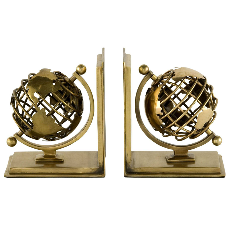 Держатель для книг Eichholtz Bookend Globe set of 2 Латунь Античная полированная в Краснодаре | Loft Concept 