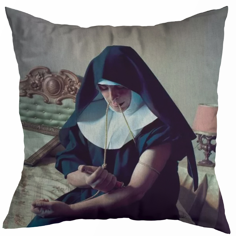 Декоративная подушка Seletti Cushion Nun Бежевый Коричневый Черный Зеленый шалфей в Краснодаре | Loft Concept 