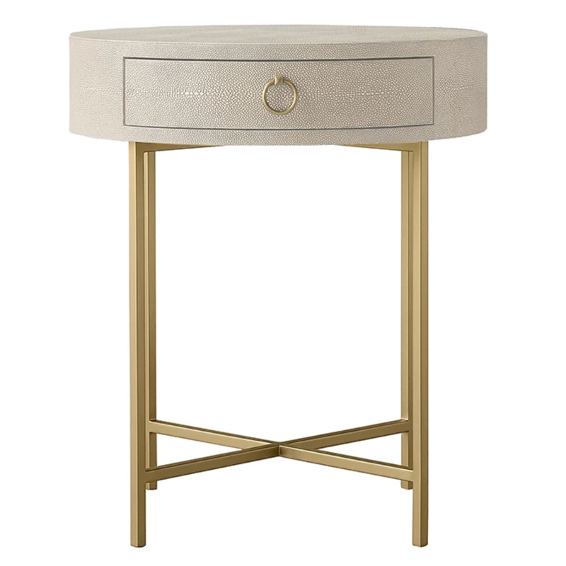 Gaston Stingray Round Ivory Side Table Приставной стол скат Золотой ivory ( слоновая кость ) в Краснодаре | Loft Concept 