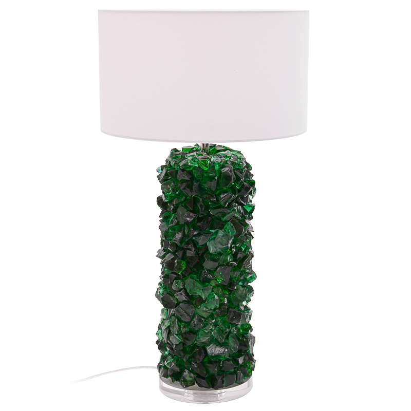 Настольная лампа Enide Green Table Lamp с абажуром Зеленый Белый Прозрачный в Краснодаре | Loft Concept 