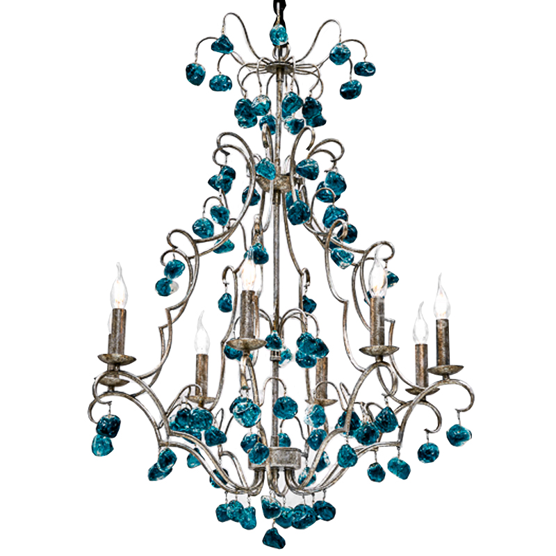 Люстра Crystal Blue Cupertino Chandelier  Бирюзовый в Краснодаре | Loft Concept 