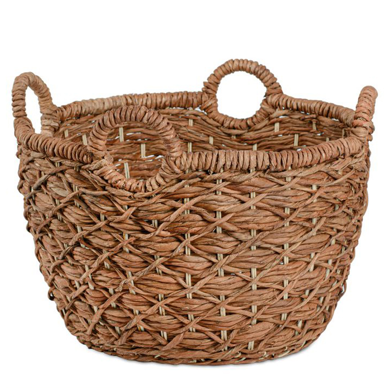 Корзина плетеная Wicker basket 4 handles Коричневый в Краснодаре | Loft Concept 