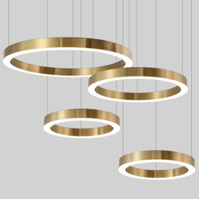 Люстра Light Ring Horizontal  Глянцевое золото Латунь в Краснодаре | Loft Concept 