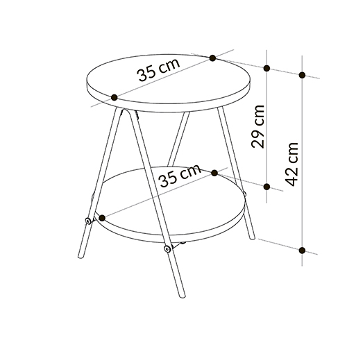 Стол приставной с 2-мя круглыми столешницами цвета антрацит ESSEL SIDE TABLE ANTHRACITE в Краснодаре