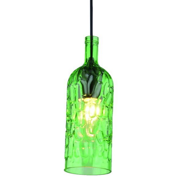 Подвесной светильник Geometry Glass Green Bottle Pendant Зеленый в Краснодаре | Loft Concept 