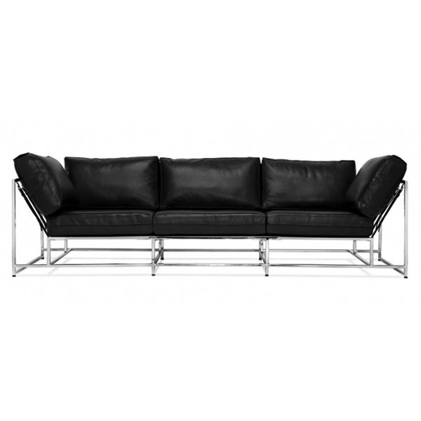 Диван Black Calfskin Sofa Черный в Краснодаре | Loft Concept 