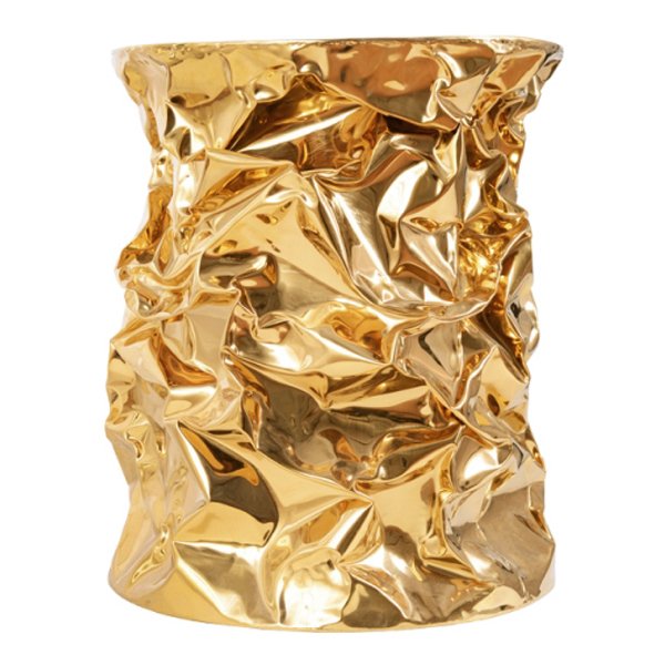 Приставной столик Stool Gold Crumpled Paper  в Краснодаре | Loft Concept 