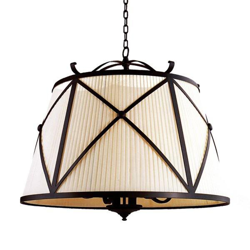 Люстра абажур Provence Lampshade Light Brown Chandelier Коричневый винтаж Бежевый в Краснодаре | Loft Concept 