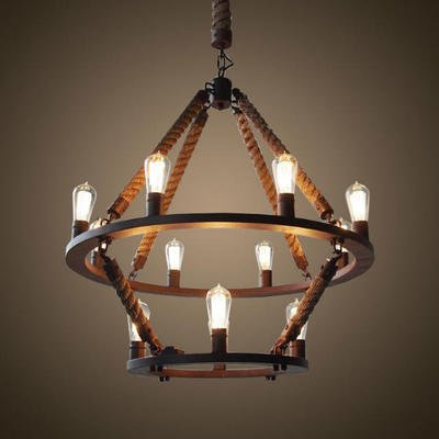 Люстра Rope Filament Chandelier Черный в Краснодаре | Loft Concept 