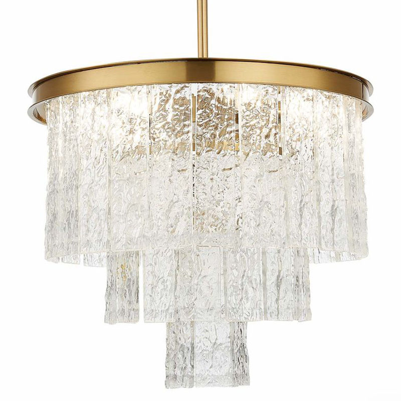 Люстра Renea Textured Glass Chandelier Brass Латунь Прозрачное Стекло в Краснодаре | Loft Concept 