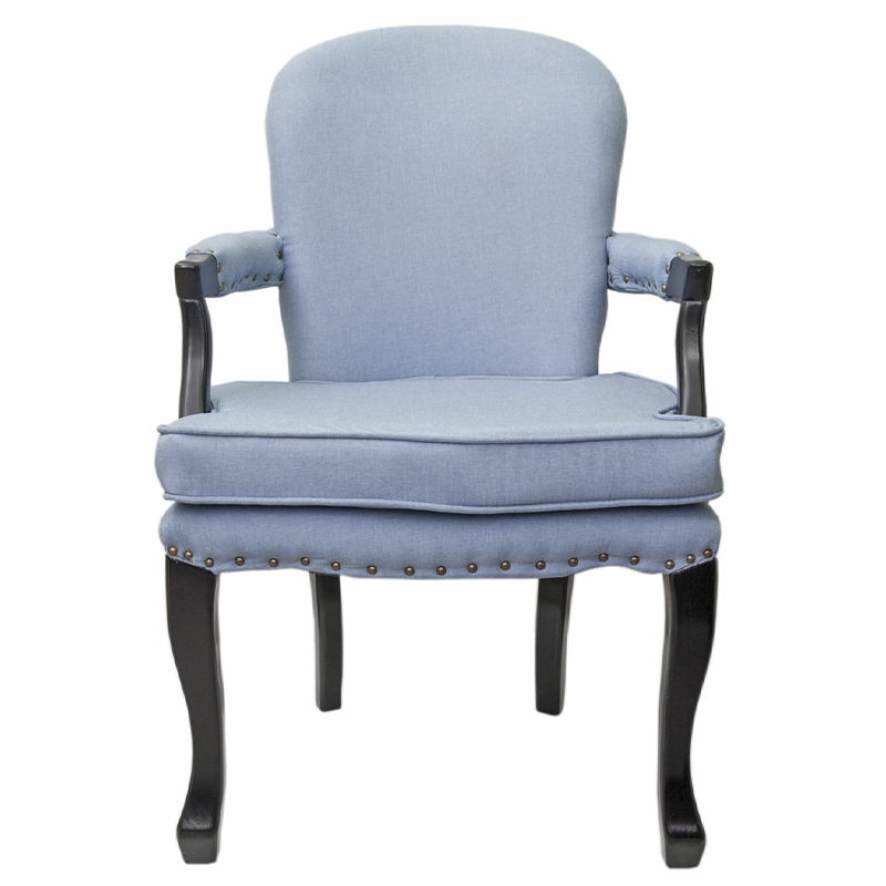 Кресло Aubrey Classical Armchair blue flax Голубой Черный в Краснодаре | Loft Concept 