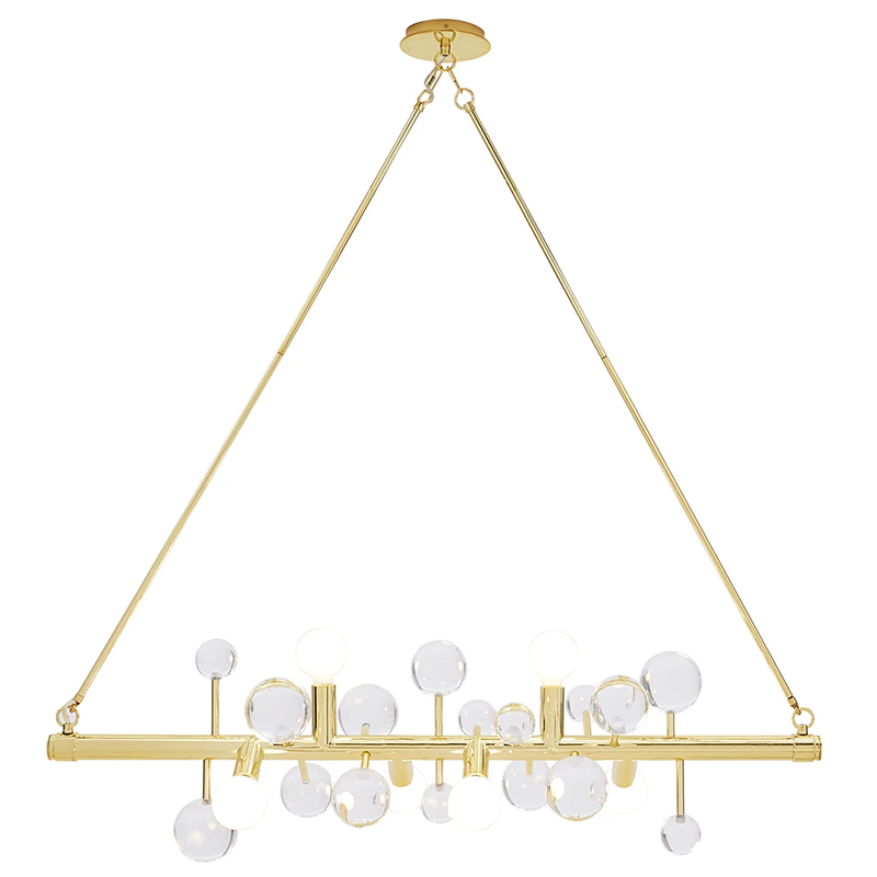 Люстра Jonathan Adler SIX-LIGHT LINEAR CHANDELIER Clear Золотой Прозрачное Стекло Белый в Краснодаре | Loft Concept 