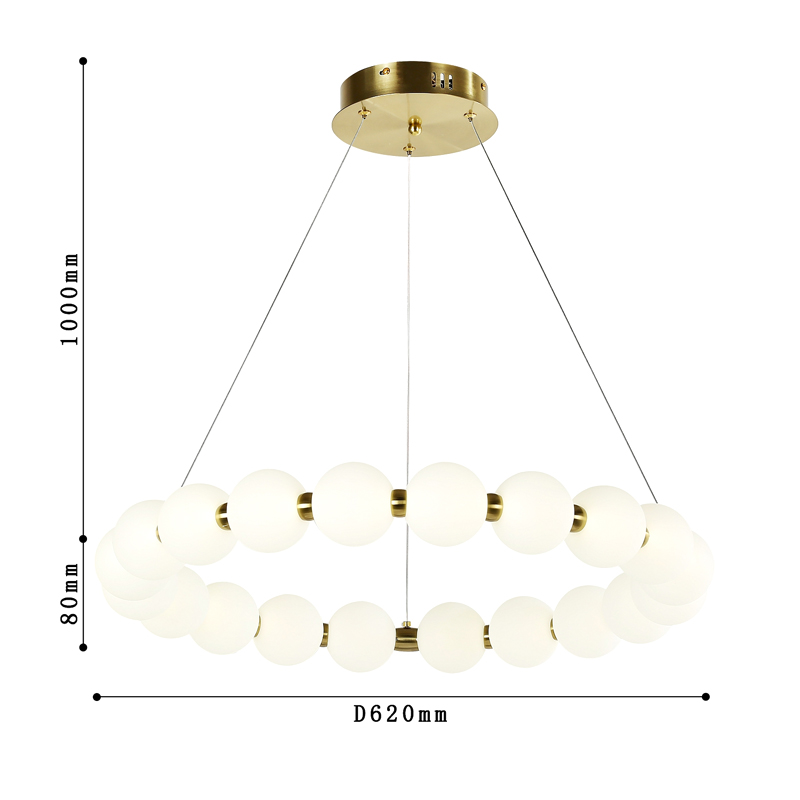 Люстра с плафоном из акриловых шаров PEARLS 62 см в Краснодаре