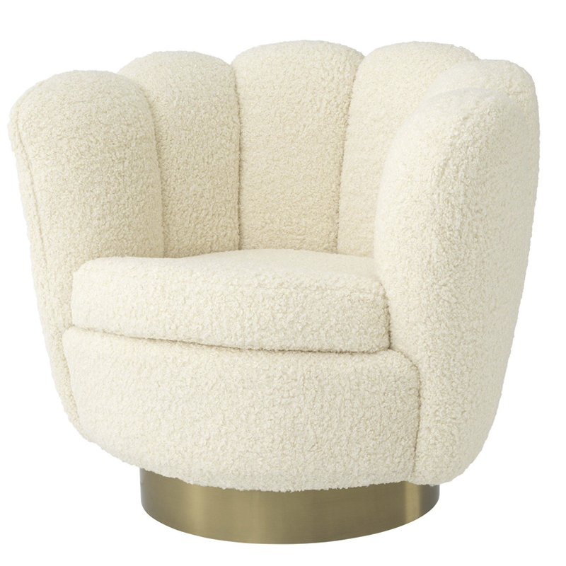 Кресло Eichholtz Swivel Chair Mirage cream Кремовый Матовая латунь в Краснодаре | Loft Concept 