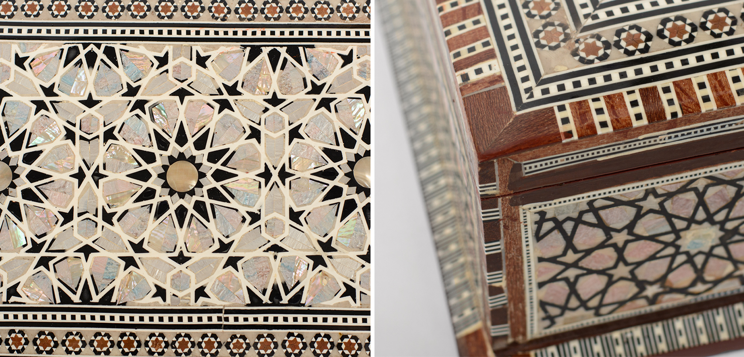 Шкатулка с инкрустацией перламутром - фото