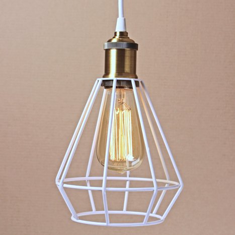 Подвесной светильник Wire Cage Pendant Punch White Белый в Краснодаре | Loft Concept 