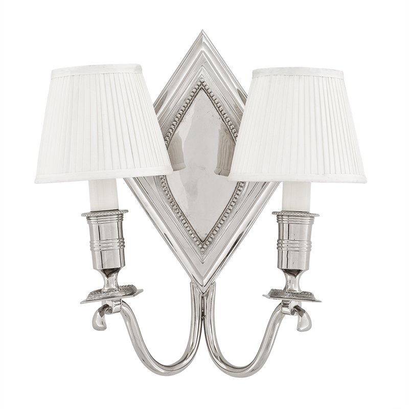 Бра Eichholtz Wall Lamp Diamond Double Никель Белый в Краснодаре | Loft Concept 