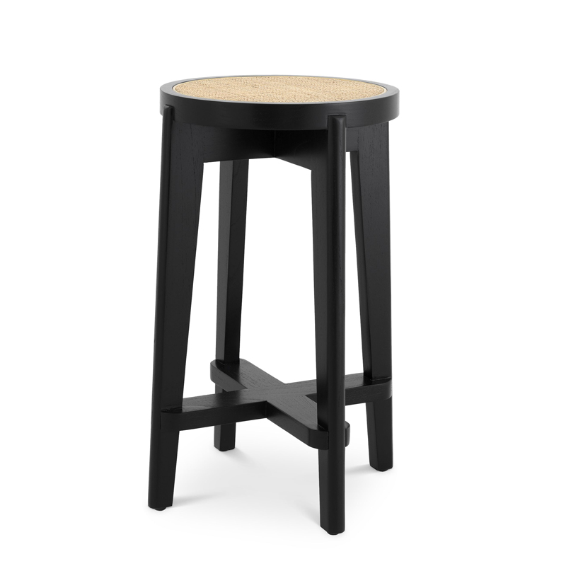 Полубарный стул Eichholtz Counter Stool Dareau black Бежевый Черный в Краснодаре | Loft Concept 