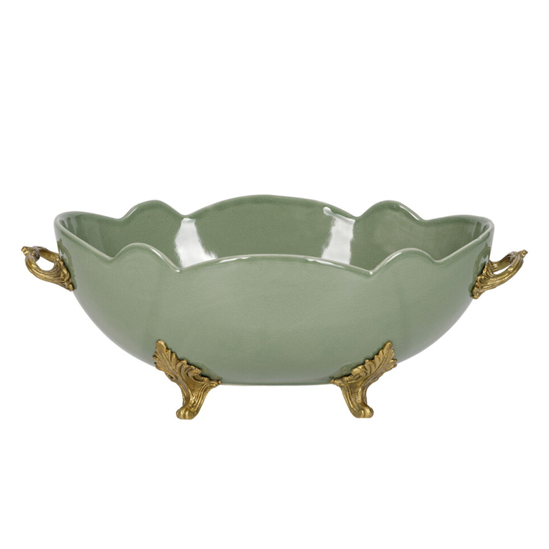 Чаша зеленого цвета из фарфора с волнообразным краем Eden Garden porcelain and bronze Зеленый Бронза Чаша зеленого цвета из фарфора с волнообразным краем Eden Garden porcelain and bronze Зеленый Бронза в Краснодаре | Loft Concept