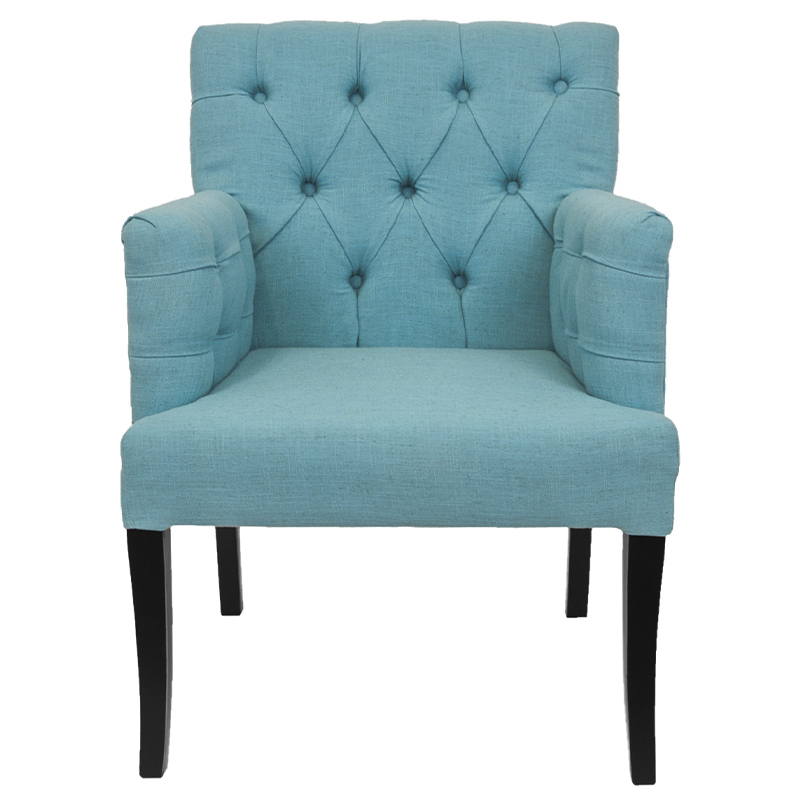 Кресло Addison Chic Armchair blue flax Бирюзовый Черный в Краснодаре | Loft Concept 