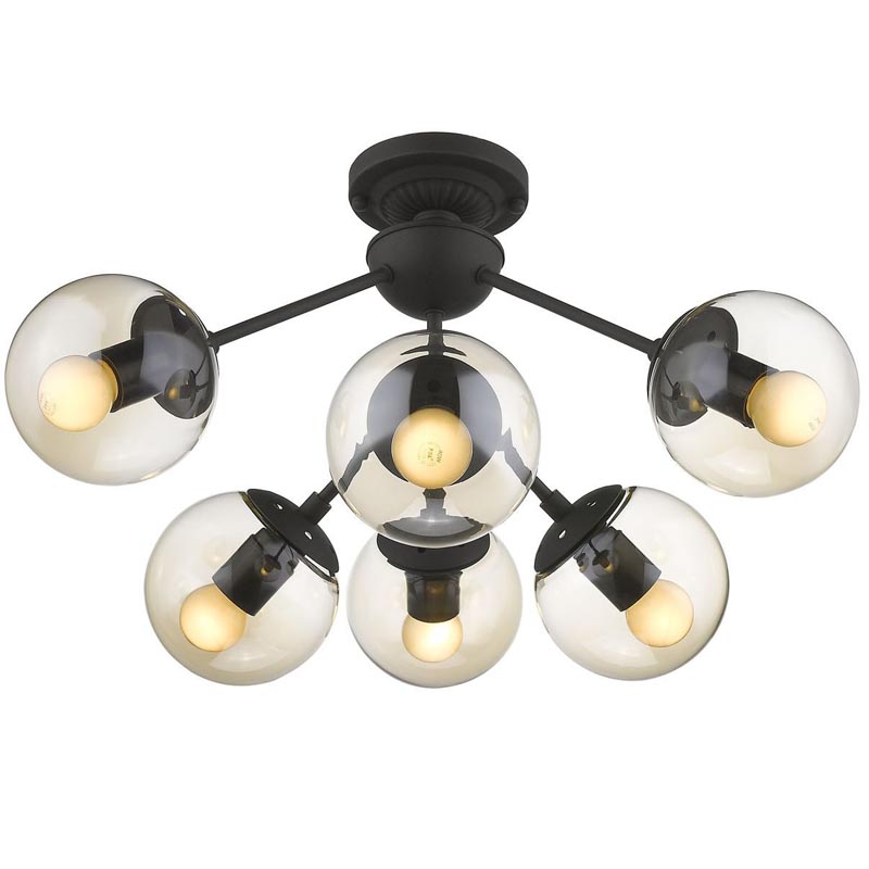 Потолочный светильник Ceiling Lamp Modo 6 black Черный Янтарный в Краснодаре | Loft Concept 