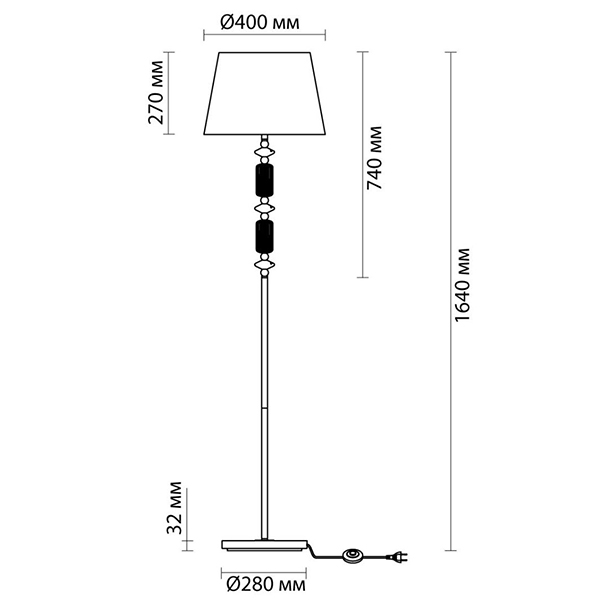 Торшер Iris Fabric Lampshade Floor lamp Candy в Краснодаре