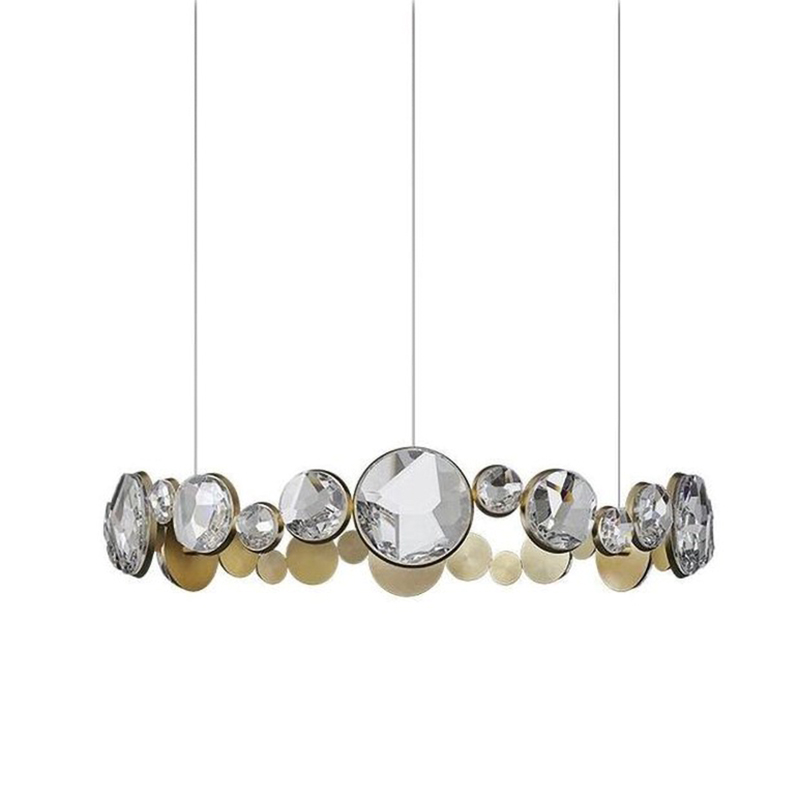 Люстра RING horizontal chandelier with crystals Прозрачный Латунь в Краснодаре | Loft Concept 