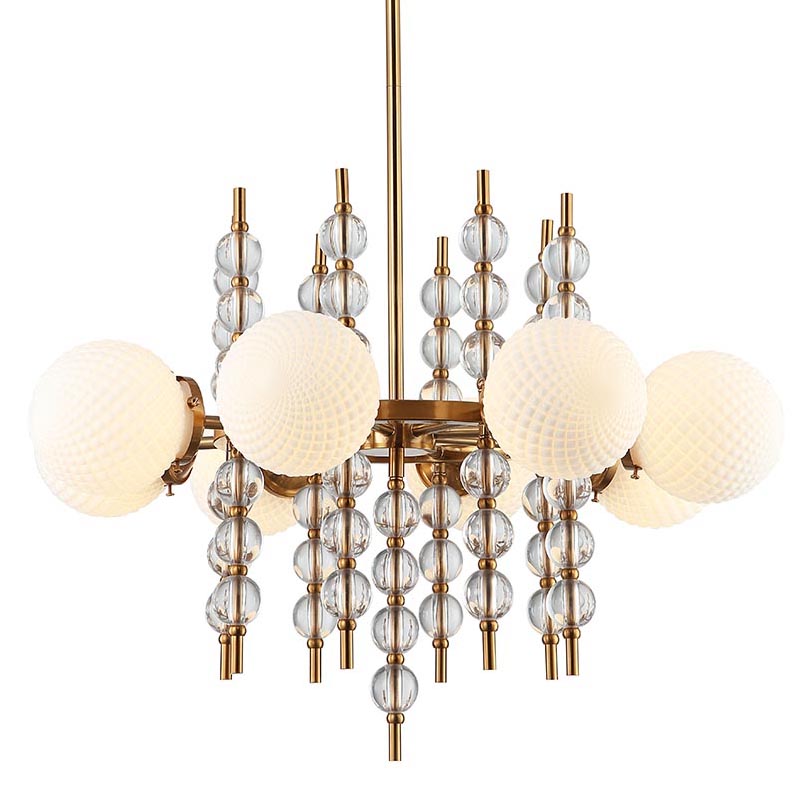 Люстра Addelyn Chandelier 8 lamp Белый Латунь в Краснодаре | Loft Concept 