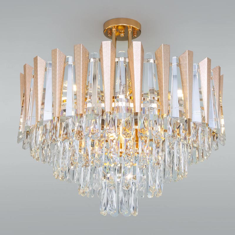 Потолочная люстра Crystal Edge Chandelier Прозрачный (Transparent) Золотой в Краснодаре | Loft Concept 