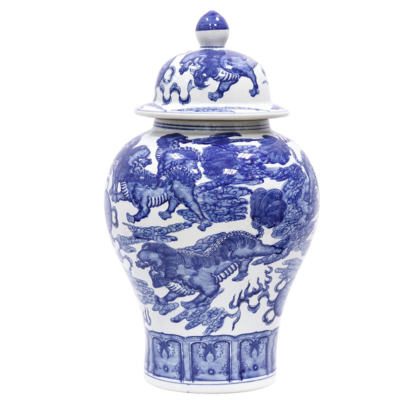 Ваза Blue White Chinese Dragon Vase Синий Белый в Краснодаре | Loft Concept 