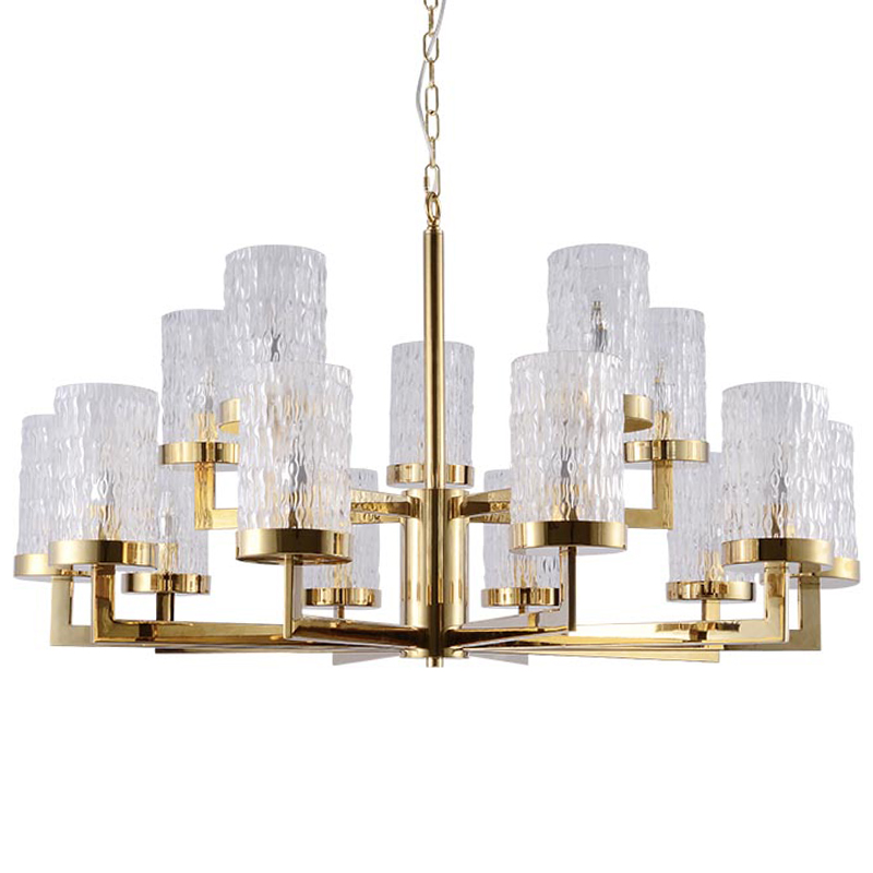 Люстра Estebe Glass Gold Chandelier 14 Золотой Прозрачный в Краснодаре | Loft Concept 