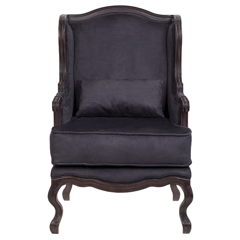 Кресло George Grand Armchair black velour Черный Коричневый в Краснодаре | Loft Concept 