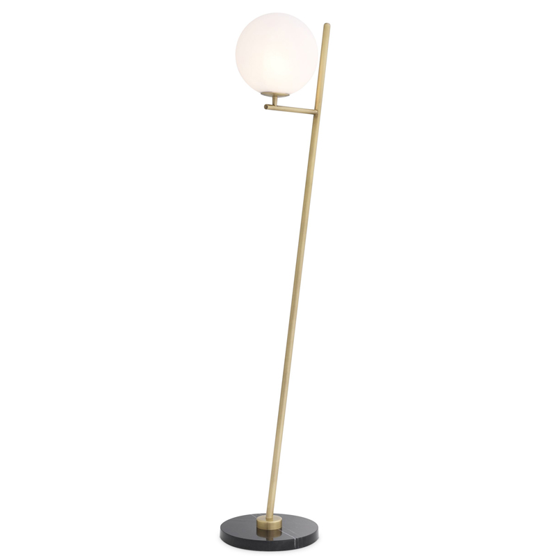 Торшер Eichholtz Floor Lamp Flynn Brass Латунь Античная полированная Белый Черный Мрамор Nero в Краснодаре | Loft Concept 