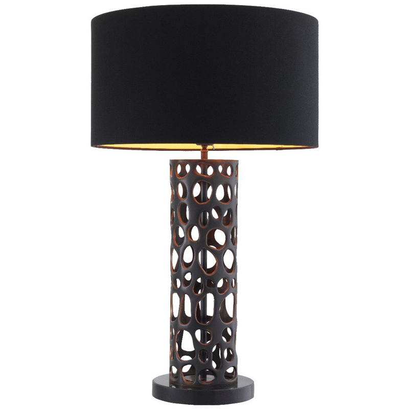 Настольная лампа Eichholtz Table Lamp Dix Bronze Черный Темная бронза Черный Мрамор Nero Золотой в Краснодаре | Loft Concept 