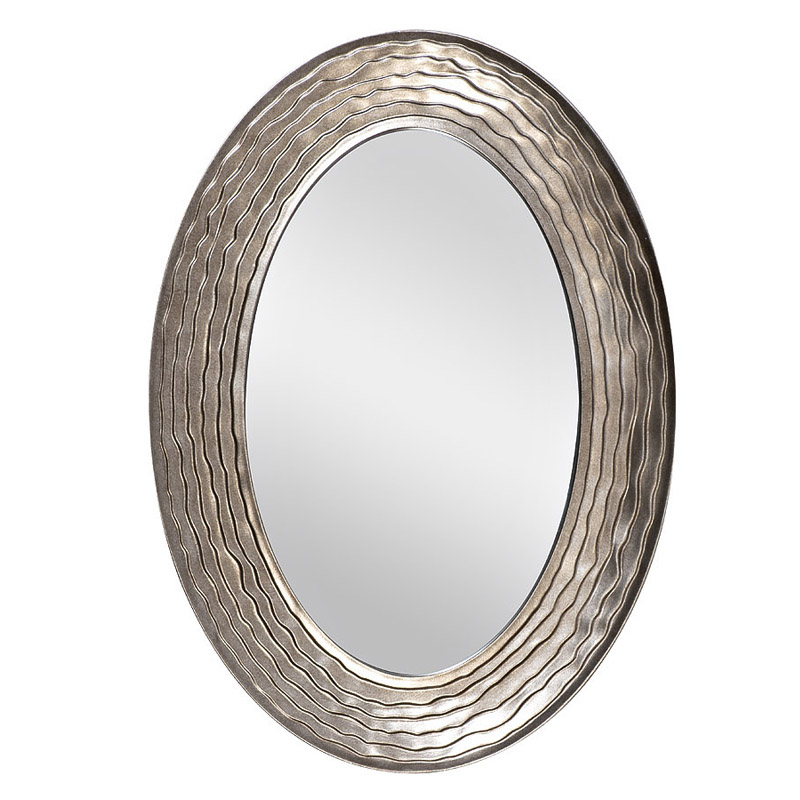 Зеркало Waves Dark Silver Oval Mirror  в Краснодаре | Loft Concept 