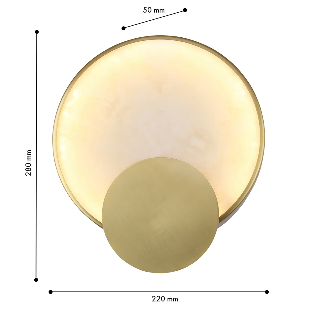 Бра в форме диска из бежевого алебастра Cryptocrystalline Stone в Краснодаре
