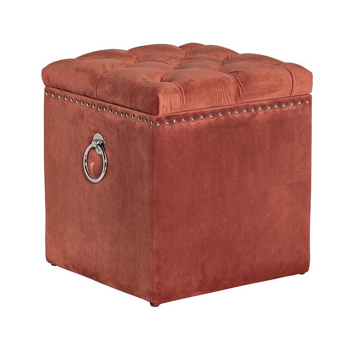 Пуф Terracotta Box Puff Терракотовый Хром в Краснодаре | Loft Concept 