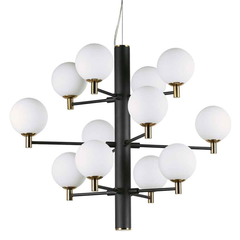 Люстра Italian Globe Abstraction Light  White and Black 12 Белый Золотой Черный в Краснодаре | Loft Concept 